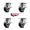 Service Caster 5 Inch Heavy Duty Rubber on Aluminum Caster Set with Roller Bearings and Brakes SCC-35S520-RAR-SLB-4 - alternate 3